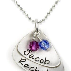 Customizable Name Necklace with 2 Birthstones - Perfect Gift for Any Occasion